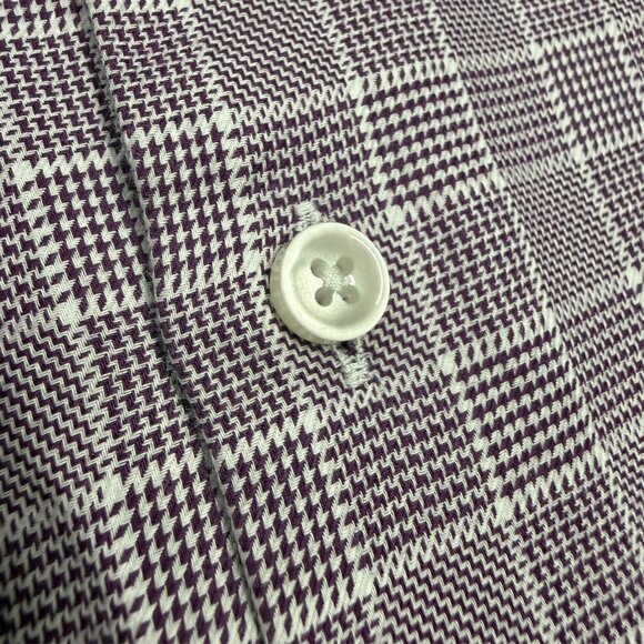 Hugo Boss Slim Fit Dress Shirt Check Houndstooth Cotton Pink 38 15 Small - Picture 5 of 10